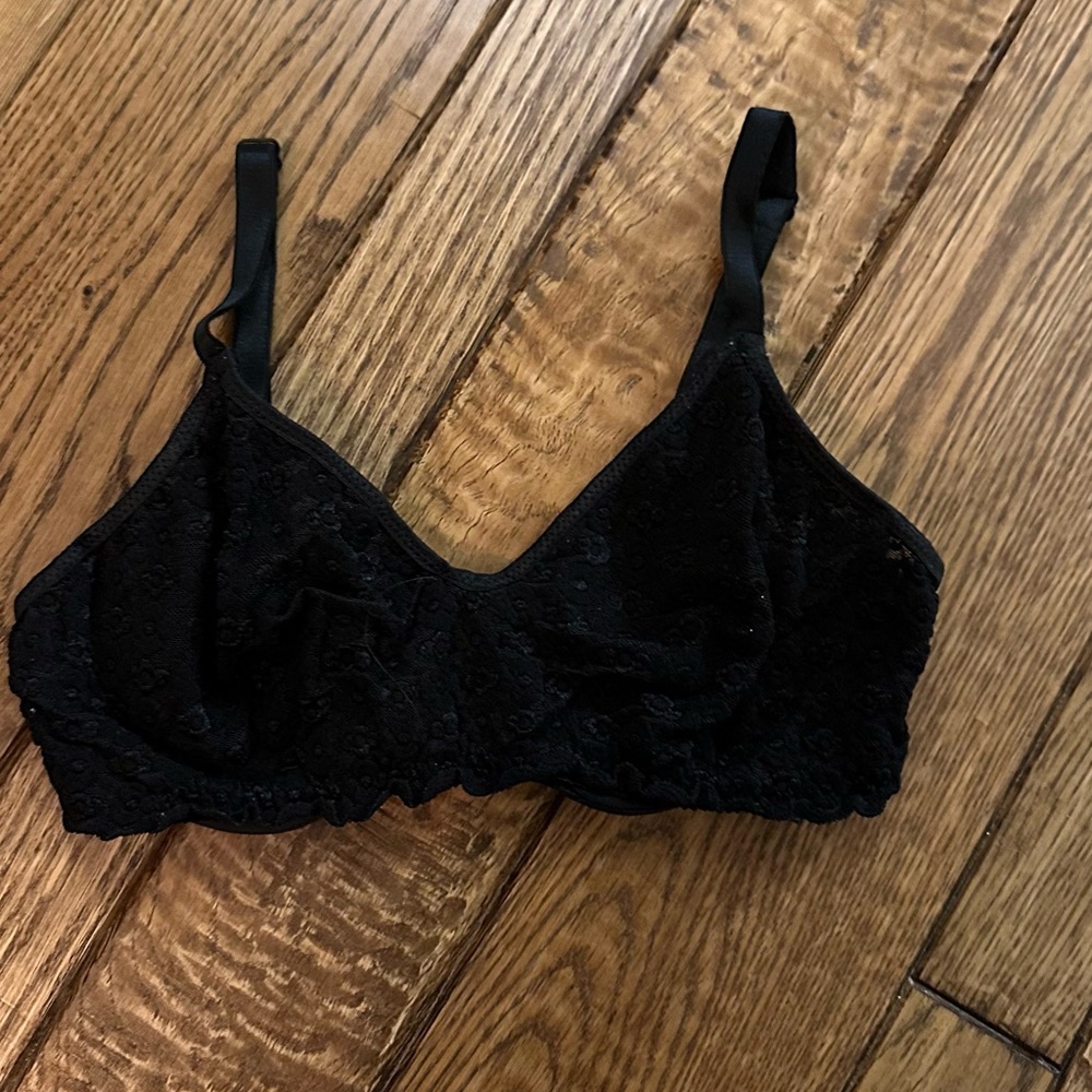 black see through lace bra